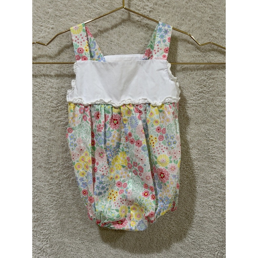The Beaufort Bonnet Company Bitsy Bubble Meadow Romper 6-12 Month Baby Girl TBBC